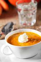 pumpkin soup in a bowl