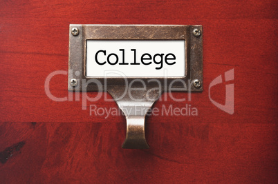 Lustrous Wooden Cabinet with College File Label