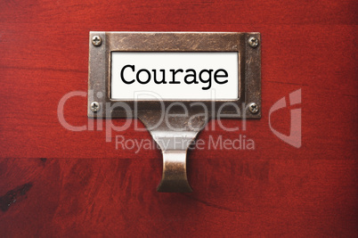 Lustrous Wooden Cabinet with Courage File Label