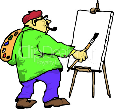 The artist with his easel