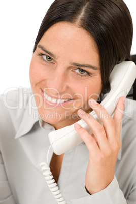 Smiling businesswoman attractive calling