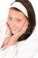 Facial care teenager girl face portrait