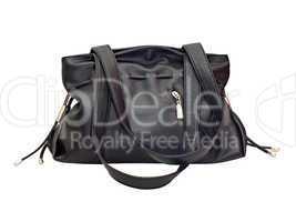 Women's black leather handbag
