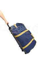 Blue cloth suitcase
