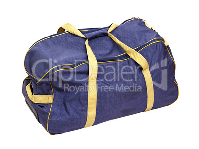 blue travel bag with handles
