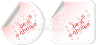 Best Choice stickers Button set card Vector