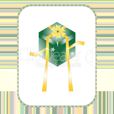 greeting card with dance gift box holiday vector