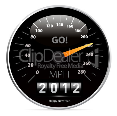 2012 year Calendar speedometer car