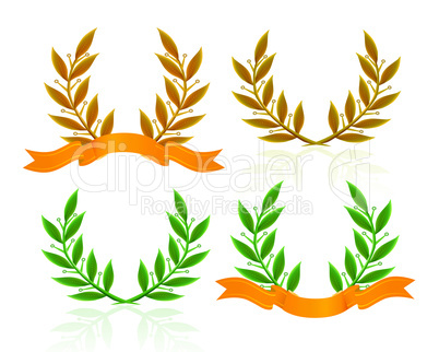 Laurel wreath with ribbon