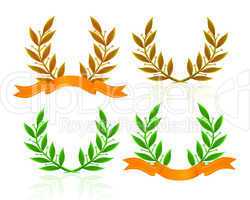 Laurel wreath with ribbon