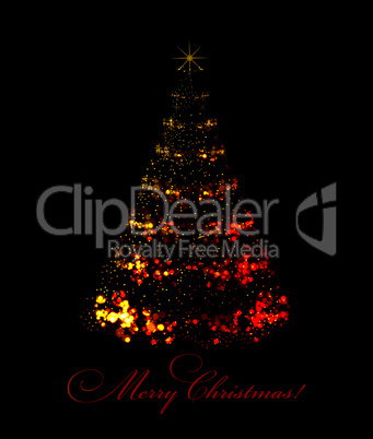 Abstract christmas tree on black background