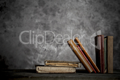 Tattered antique books