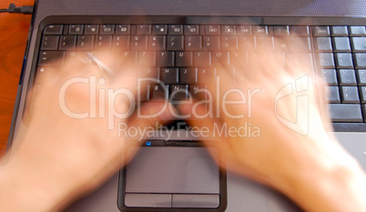 Hands on keyboard, fast typing
