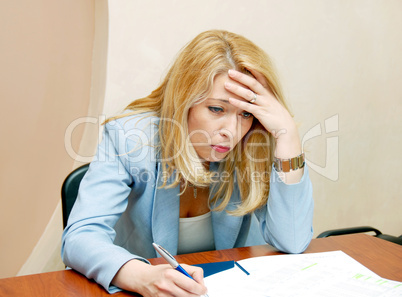 Stressed businesswoman