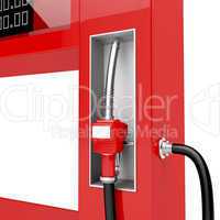 Red fuel pump nozzle