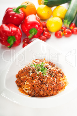 spaghetti pasta with bolognese sauce