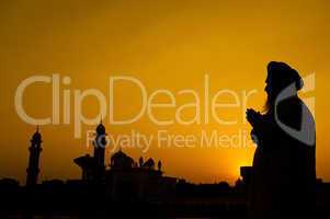 Silhouette of Sikh prayer