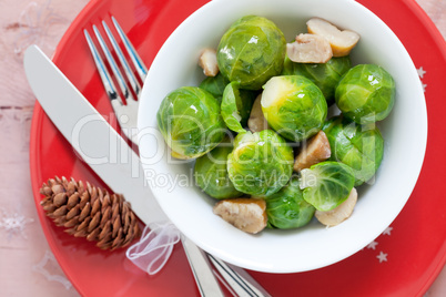 Rosenkohl mit Maronen / brussels sprouts with chestnuts