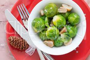 Rosenkohl mit Maronen / brussels sprouts with chestnuts