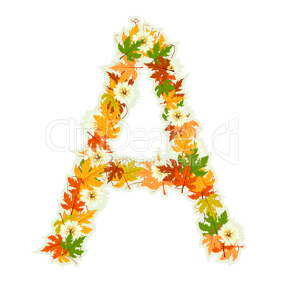Pattern floral letter A