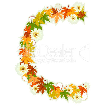 Pattern floral letter C