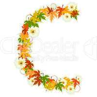 Pattern floral letter C