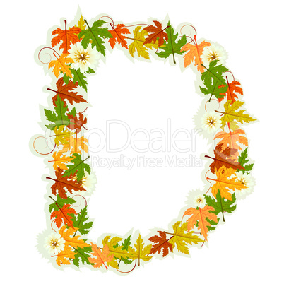 Pattern floral letter D