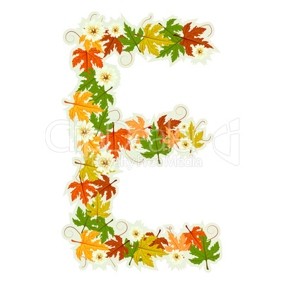 Pattern floral letter E