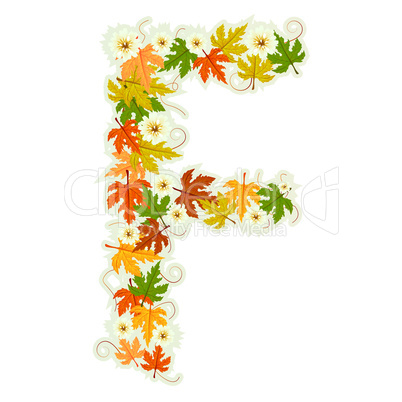Pattern floral letter F