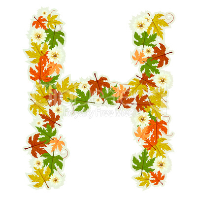 Pattern floral letter H