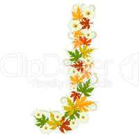 Pattern floral letter J
