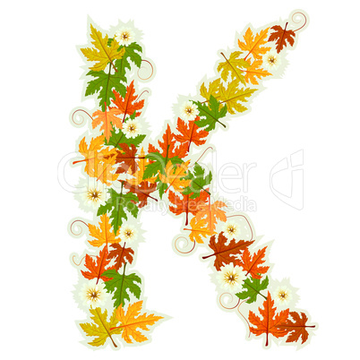 Pattern floral letter K