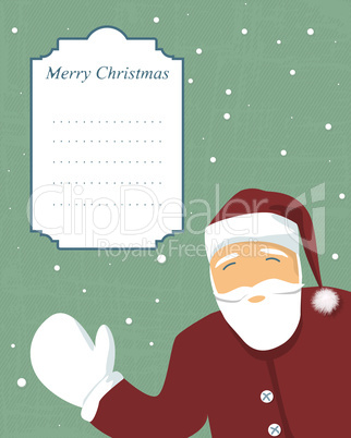Santa with text banner