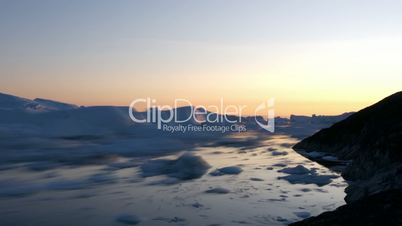 Drifting Icebergs in Greenland