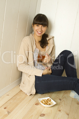Attractive young woman at home