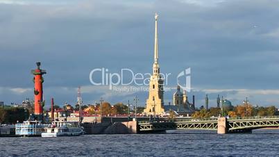 Peter and Paul Fortress, Rostral Column and Palace Bridge