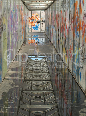 Bridge with graffiti