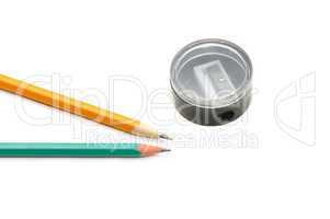 pencils and pencil sharpener