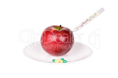 apple with thermometer