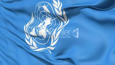 White United Nations Symbol On Blue Fabric