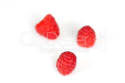 Drei Himbeeren von oben Drei Himbeeren von oben