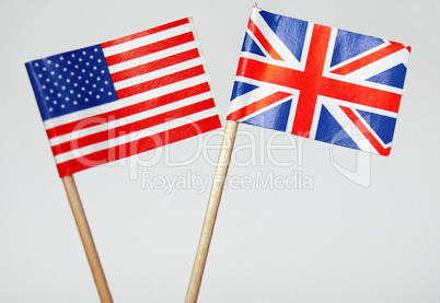 British and American flags