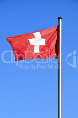 Swiss Flag waving in the wind