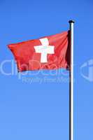 Swiss Flag waving in the wind