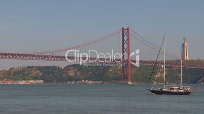 Sailboat sailing in Lisbon