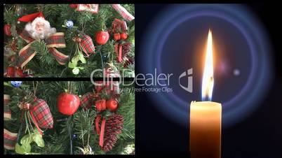 Christmas tree candle montage
