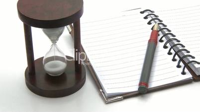 Hourglass pen notebook