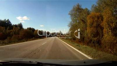 Car driving time laps Autumn