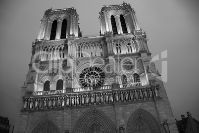 Notre Dame view at Night in Paris