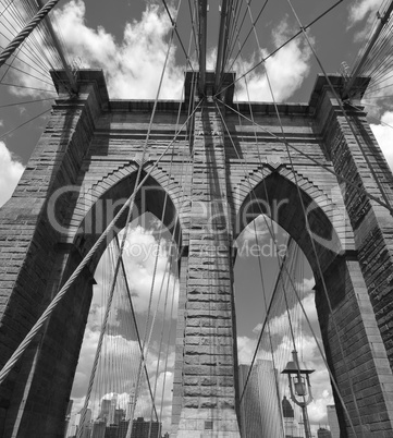 Detail of Brooklyn Bridge, New York City